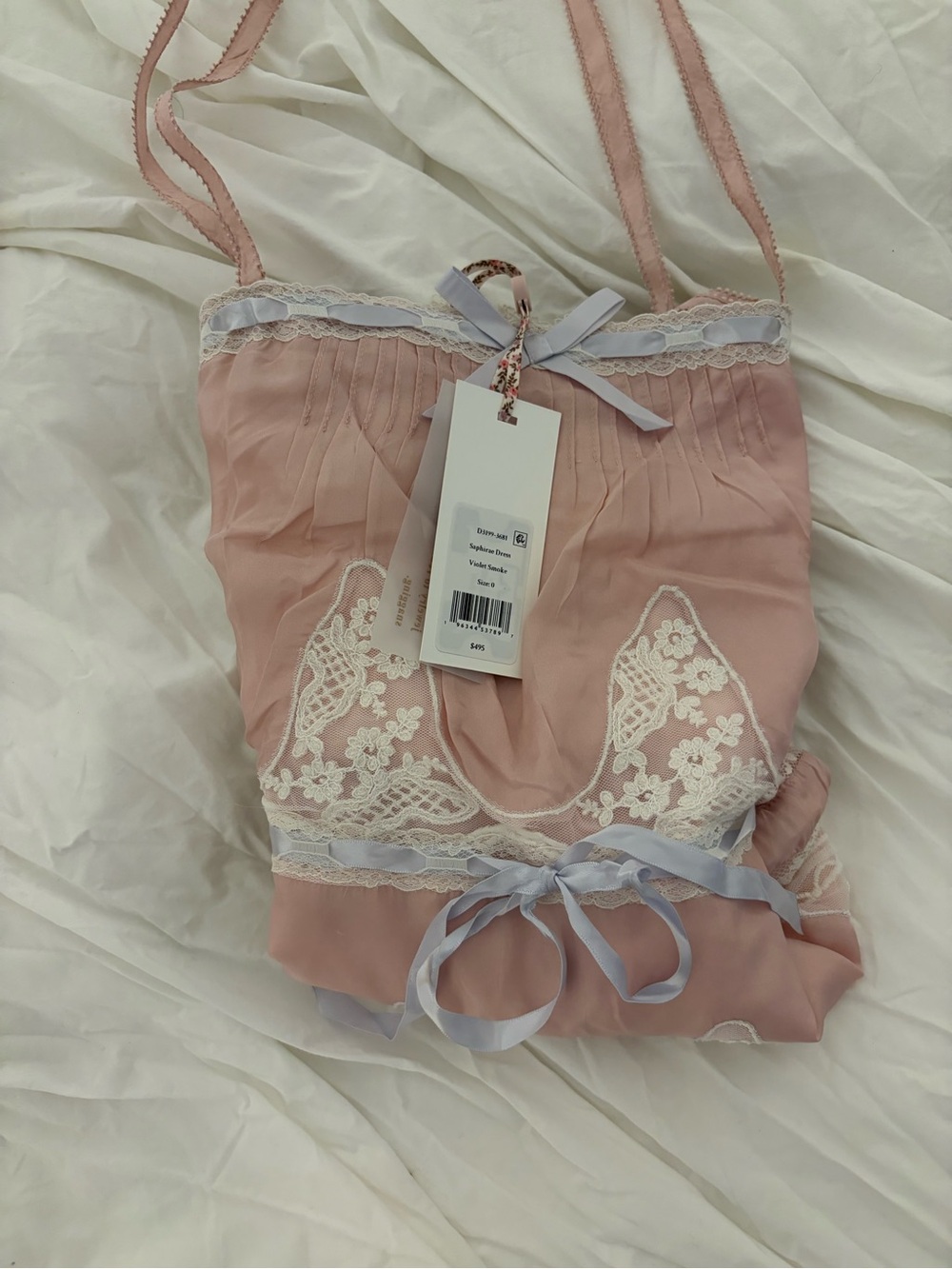 Love Shack Fancy Saphirae Silk Habotai Mini Dress - Picture 7 of 7